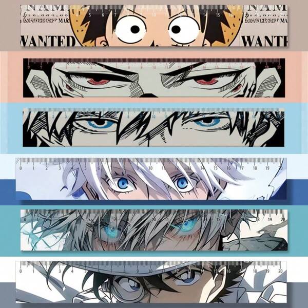bandai [Authorized] Anime Cartoon Rule Stationery, Acrylic Student Ruler For Planner, Scaler - ONE PIECE: | | | : Kimetsu No Yaiba | Detective Conan |