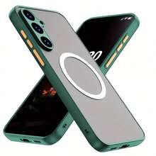 1pc Fashion Hard Case Phone Cover With Matte Shockproof Magnetic Ring Compatible With IPhone 12 Pro Max/Compatible With IPhone 13 Pro Max/Galaxy A26/Honor X7b/Compatible With OnePlus 11,International Version, Not The Domestic Version - Dark Green - View 1