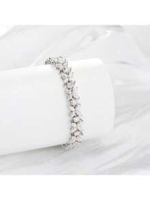 莫桑石蝴蝶手链 D 色 VVS1 925 纯银镀白金钻石测试通过珠宝礼物适合男女