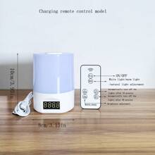 1 件智能 LED 夜灯带时钟，床头遥控器，3 色护眼照明，USB 充电，可调光，适用于卧室、婴儿房、成人和儿童，哺乳灯 - 白色 - 查看 10