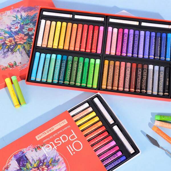 26/38/50pcs Bulk Super Soft Oil Pastel Crayons, Vivid Multicolor Oil Painting Sticks, Macaron & Morandi Colors For Children,School Supplies,Back To School