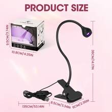 1pc UV Nail Dryer Lamp, LED Portable Nail Lamp With Adjustable 1 Gear, USB Powered Plastic Lamp, Rechargeable, Black, Suitable For Nail Salons And Home DIY