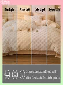 3 pièces Ensemble de literie blanc crème pour enfants/étudiants, incluant une housse de couette en velours cristallin et une taie d'oreiller, convient pour la chambre, lavable en machine