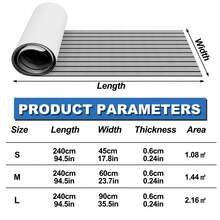 LILIIN Boat Flooring EVA Foam, Self-Adhesive Non-Slip Marine Carpet In Teak Look For Motorboats, Kayaks And Motorhomes, Brown/Dark Grey/Light Grey + Black, 240 X 45 Cm - 淺灰色 - 查看 3