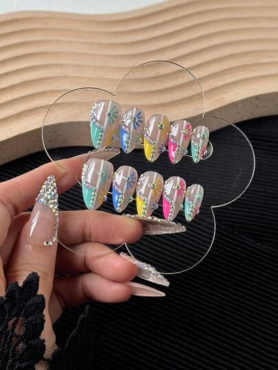 亚克力指甲油调色盘，透明加厚色卡展示板，美甲摄影道具