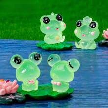 Luminous Frog, 6/8/12 Pcs Frog Light Garden, Mini Resin Frog, Mini Frog Garden Decor, Suitable For Decoration Of Mini Gardens, Doll Houses And Potted Plants