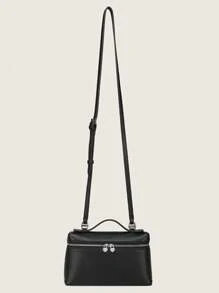 Bolso de mano/bandolera/bolso de hombro minimalista de estilo 2025, bolsa para el almuerzo con diseño de grano de lichis, bolso negro pequeño para el verano