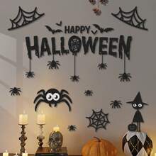 Halloween Nonwoven Fabric Wall Sticker Set, Carnival Night Background Wall Party Decorations Props