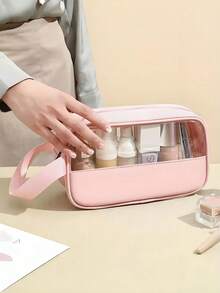 3/1 件，大容量，防水，化妆收纳袋，透明袋，旅行洗漱包，透明，便携式设计和双手柄 - 非常适合整理化妆品和洗漱用品收纳袋，化妆包，化妆收纳袋旅行必需品包，适合学校假期返校用品洗漱包防水洗漱包