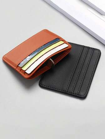 1pc Slim Large Capacity Mini Cardholder Multi-Functional Card Slots Elegant Leather PU Card Case Formal/Business Formal Valentine's Day Ideas