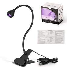 1pc UV Nail Dryer Lamp, LED Portable Nail Lamp With Adjustable 1 Gear, USB Powered Plastic Lamp, Rechargeable, Black, Suitable For Nail Salons And Home DIY