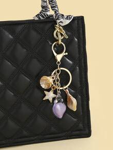 1 件全新创意逼真海洋生物海星和贝壳吊坠夜光水晶海星和贝壳吊坠女士包包吊坠礼物送给朋友适合日常使用海滩配饰海滩必需品度假