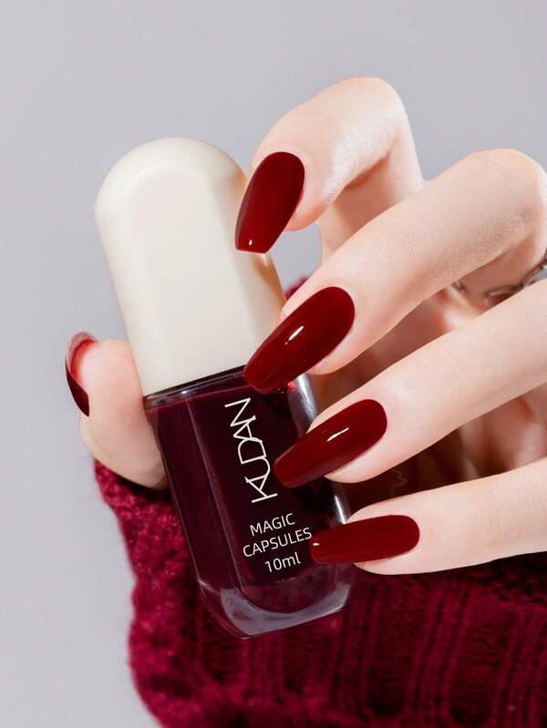 2025 New Wine Red Water-Based Nail Polish, 1 Piece/10ml, No Baking, Fast Drying, Easy Tearing, Durable, Tasteless, Dry Rose Water-Based Nail Polish - Suitable For Women And Girls - New Nail Polish In Autumn And Winter, Suitable For Summer,The Best Gift Options For Christmas And Halloween
