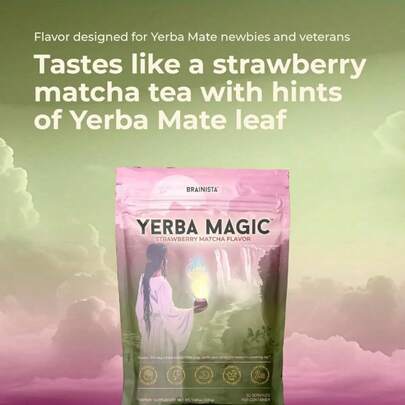 [Daily Focus Ritual]30-Pack Strawberry Matcha Nootropic | Pre/Probiotics + YerbaMate – Clean Energy, Gut Support & Mental Clarity – Your Morning & Afternoon Pick-Me-Up!
