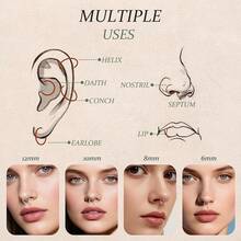 Horseshoe Septum Rings Surgical Steel Nose Piercing Jewelry 6mm-12mm - 16g-6mm 8mm 10mm 12mm -銀色 - 查看 10