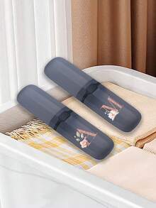 1pc Personalized Letter - & - Flower Toothbrush Case, A - Z Initials Customizable Travel Organizer, Keep Your Toothbrush Clean And Anytime, Anywhere! Travel Toothbrush Holder, Portable Toothbrush Cup Cover, Suitable For Travel, Camping, Business Travel And School, Multi-Purpose Toothbrush Cup,Hygienic Storage For Toothbrushes/Oral Care, Must - Have For Travel Enthusiasts & Personalized Style Lovers,Back To School,College Essentials - Black - View 9