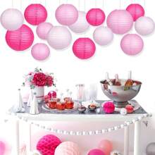12PCS Multicolor Paper Lantern Combination Set, Birthday Party, Wedding Gathering Background Decoration Hanging Paper Lanterns, DIY Mix And Match Party Backdrop, Suitable For Birthday Party, Valentine's Day, Wedding, Baby Shower, Garden Decor (Lights Not Included)
