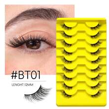 GROINNEYA Cílios postiços GROINNEYA 9 Piars Cat Eye Lashes Finos Meio Cílios Cílios de Gato Naturais Macios Cílios de Gato Ferramenta de Maquiagem Extensão de Cílios Postiços Cílios de Vison Fofos Ferramentas de Maquiagem