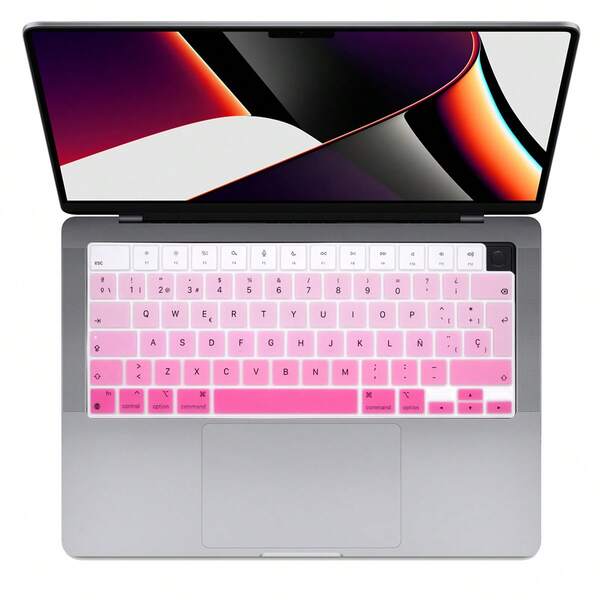 1PC Multicolor Spanish EU Layout Keyboard Cover Skin For MacBook Air 13.6" 15.3" M2 M3 A2681 A2941 A3113, 2024 2023 2022 2021 Pro 14" 16" M1 M2 M3 M4 A3403 A2991 A2485, A2442, Silicone Keyboard Protector