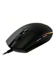 Logitech G102 有线鼠标，机械电竞轻量，RGB 灯光效果，便携，经典设计，机械按键，点击感清脆，握感舒适，适合中/小手，办公和游戏，黑色
