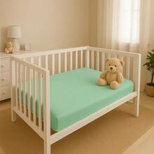 Baby Crib Sheet Kits 100% Cotton, Boy And Girl, With 3 Pieces Combed Yarn 30/1 Mesh (DOES NOT PILL) - 1 藍色 1 綠色 1 白色 - 查看 3