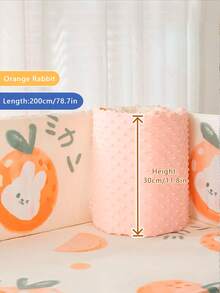 1件装 INS 无缝婴儿床护栏，新生儿安全围栏柔软毛绒垫防撞防摔婴儿床安全护栏 - 彩色 - 查看 17