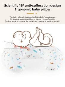 1PC Nursing Pillow, Nursing Artifact, Printed Design, Waist Pillow, Waist Protection, Backrest, Baby Friendly, Baby Sitting, Feeding Pad, Wrap Around Breast Milk