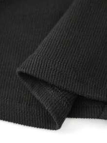 Women Y2k Button Down Crop Tops Casual Summer Solid Color Crop Shirt Knit Ribbed Button Front Long Sleeve Shirt For Club Streetwear Aesthetic Grunge Clothes - 黑色 - 查看 8