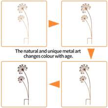 1pc Rustic Garden Flower Stake, Garden Decoration With Rusty, Patina Metal Look, Rust Decor For Garden, Patio, Balcony