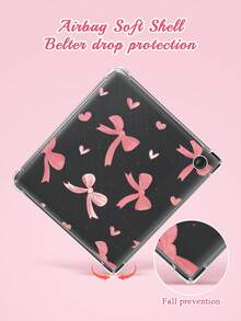A Bow And Heart Beautiful Transparent Fashion Kobo Clara Colour/BW 2024,Kobo Clara 2E,Kobo Libra Color 2024,Kobo Libra 2 Protective Case, TPU Transparent Drop Protection Case, Lovely Gift - Multicolor - View 5