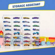 1pc Transparent Model Display Rack, 8-Grid Model Storage Box Display Cabinet, Stackable Car Model Display Case - Clear - View 6