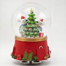 Christmas Crystal Ball Rotating Music Box, Christmas Tree Santa Claus Desktop Decoration For Office Home, Birthday Holiday Anniversary Gifts