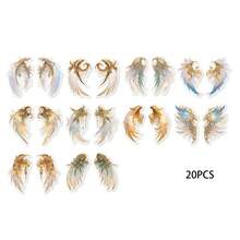 Conjunto de 6 pegatinas de alas de ángel Serafín de PET, para portátil, fundas de teléfono, equipaje, scrapbooking, diarios, motocicletas, tema vintage, juguetes, niños, pegatinas de ángel y demonio - Multicolor - Ver 14