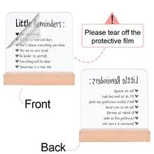 Inspirational Acrylic Plaque With Wooden Stand - Motivational Signage Suitable For Home, Office, Study, Birthday, Wedding, Graduation Ceremonies - Uplifting Wall Decor Display, Also Can Be Used To Store School & Office Supplies Room Decor Home Decor Ornaments Home Miniature Things - Black - View 9