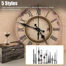 5pcs Silent Quartz Clock Movement Mechanism Kit, With 5 Sets Of Clock Hands, 1pc 13mm Shaft, 2pcs 16mm Shaft, 2pcs 22mm Shaft, For DIY Creative Wall Clock And Repair Of Damaged Clocks, Suitable For Home Office Decor And Gifts Home Decor Room Decor