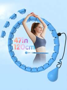 JLoibao 47 英寸/120 厘米成人减肥运动呼啦圈，适合女性和初学者，配有 24 个可拆卸链环和一个 DIY 空心球。