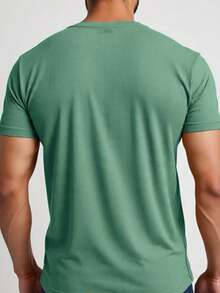Kit 2 Basic Casual Textured T-Shirt Straight Textured Premium Mesh - Đen và Xanh bạc hà - Xem 2