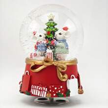 Christmas Crystal Ball Rotating Music Box, Christmas Tree Santa Claus Desktop Decoration For Office Home, Birthday Holiday Anniversary Gifts
