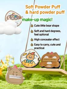 Amortals 2pcs Tunee Goods Cute Bread Makeup Sponges + 1pc Bear Storage Box, Suitable For Cushion, Powder, Liquid Foundation, Fashionable For Young Girls, Y2K, Campus, Commute, Cosplay, Holiday, Birthday, Gift For Daughter, Bride, Bridesmaid, Girlfriend, Travel,Makeup,Cheap,Room Decor,Vanity,Travel,Bedroom,Makeup Accessories,Puff,Makeup Blender,Powder Puff,Makeup Sponge,Cheap,Stocking Stuffers,Makeup,Makeup Tools,Cheap Stuff,Gifts,Gifts For Women,Christmas Gifts - Mocha Brown - View 6