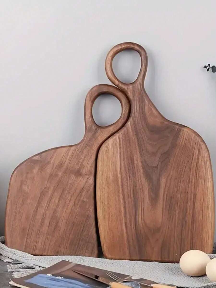 Set Of 2 Walnut Cutting Boards (15inch*7.1inch/11.8inch*5.9inch)- High Quality Handmade Kitchen Cutting Boards For Food Preparation, High-Quality Wood Material Accessories For Couples And Home Chefs - Redwood - View 1