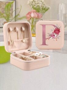 1 Pc A-Z Letter Jewelry Box Ring Storage Box Necklace Storage Box Gifts For Girls Bridesmaid Gifts Mom Gift Ideal Gift White Jewelry Box Pink Jewelry Box