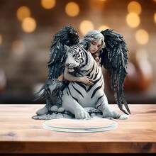 2D Flat Angel Acrylic Desktop Decor - Elegant Blessing Symbol Suitable For Home And Office, Great For Bedroom, Cafe, Living Room, Garden And Balcony