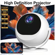 XBJ Proyector portátil WiFi 2.4/5G | Proyección HD de 360° y pantalla LED Giga de 200 pulgadas con conexión inalámbrica de doble banda 6 + BT4.2 | Altavoz incorporado | Cine en casa multifuncional y proyector para exteriores Esencia de verano y regalo perfecto para cumpleaños / Día del Padre