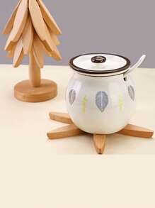 3pcs/5pcs Wooden Triangle Trivets Holder Heat Resistant Tree Shaped Coasters, Decorative Hot Pad Holder For Table, Christmas Tree Dessert Stands, Creative Multi-Functional Decor Home Decor Christmas Decorations Room Decor