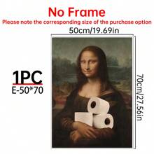 Art Decor Modern Mona Lisa Canvas Print, Fashion Theme Retro Portrait Wall Art, Frameless Ink Artwork, Indoor Hanging Decor Poster For Living Room, Bedroom, Home Office - Basquiat-Inspired Watercolor Design Gifts Birthday Graduation