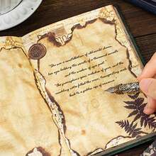 1 Scrapbook, 192 Pages In Total, Faraway Song Series, Retro Brown Writable Hot Stamping Material Book, Scrapbook Supplies Notebook Accessories, Decorative Notebook Garbage Magazine DIY Personalized Collage Book,School Supplies,Back To School - Multicolor - View 8