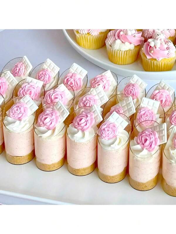 50 Pieces Of 3-Ounce 90ml Dessert Cups (Please Check The Size Before Purchasing), Suitable For Puddings, Mousse, Jelly, And Party Occasions. They Are Suitable For Making Mousse, Pudding, Desserts, Mini Ice Cream Cakes, Etc. They Are Reusable Dessert Decorations And Are Applicable For Birthday Parties, Wedding Parties And Other Events.