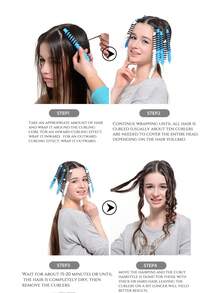 打造完美卷发的螺旋卷发器套装、DIY 造型魔法螺旋卷发器、发型设计套装、美发工具套装、学校用品 - 彩色 - 查看 2