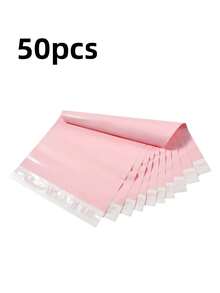100/50个加厚快递袋，粉色信封邮寄袋，礼品包装袋，防水快递袋，自粘运输袋，衣物收纳袋，多功能袋，邮资袋，适用于万圣节、圣诞节、婚礼、生日、返校礼品包装，适用于学校、办公室、家庭、商务包装袋