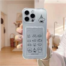 Funda de alta gama con ranura para tarjeta y fotos, compatible con phone 16, 15, 14, 13, 12 Pro, 16, 15, 14 Plus, 13, 12, 11 Pro. Esquinas reforzadas con TPU suave para mayor protección contra caídas. - transparente - Ver 3